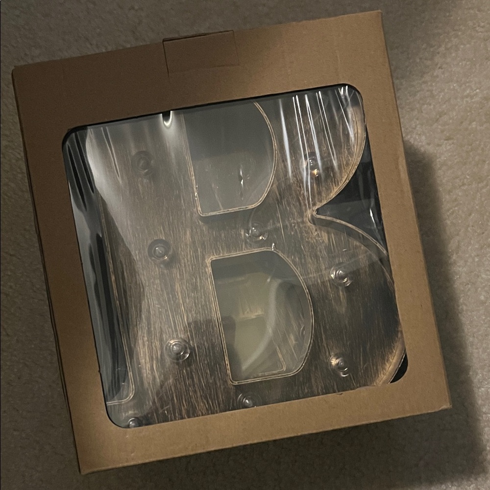 Wooden Letter B with LED Lights